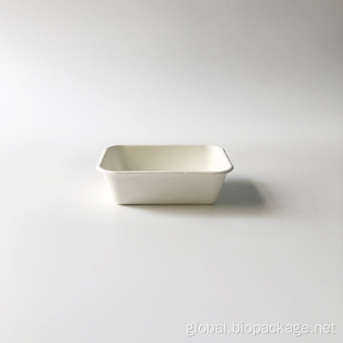 Bagasse Food Tray 370ml rectangular bagasse tray with PET lid Factory